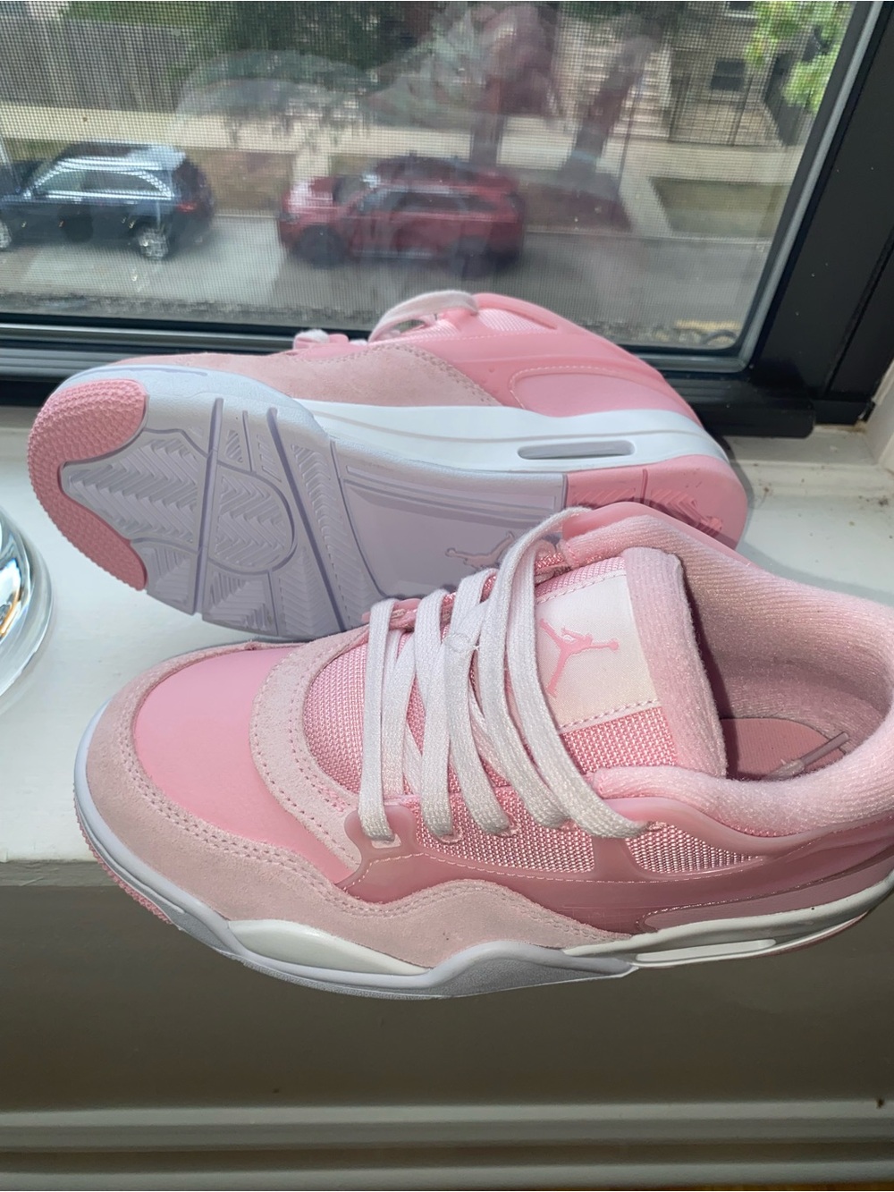 Nike Jordan Pink and White Low-Top Sneakers Brand New size 4y